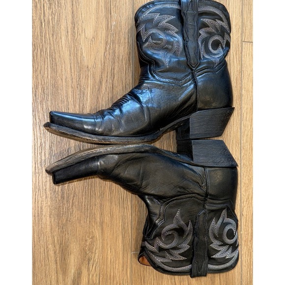 Dan Post Cowboy Ankle Boot Black  Leather Registered Size 8 1/2 Western - Picture 3 of 16